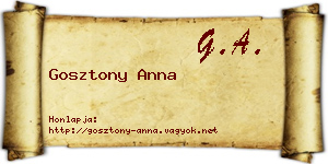 Gosztony Anna névjegykártya